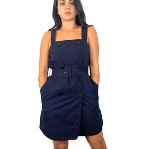 FRNCH Navy Button Down Dress